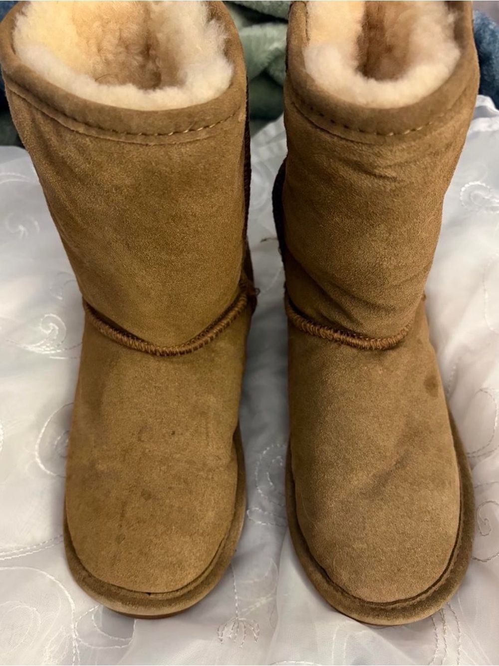 BearPaw Women's Chestnut Suede Shearling Winter Boots